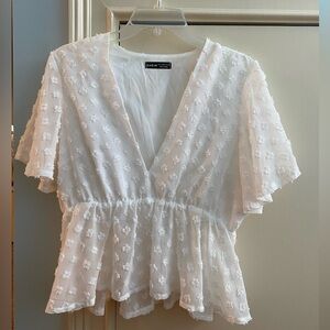 White long cut blouse
